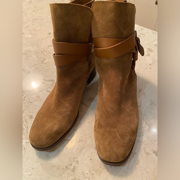Camel colour suede See By Chloe booties - Picture 3 of 4